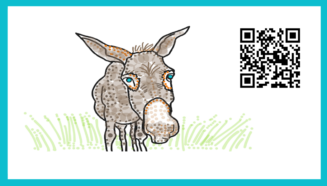 A cartoon of a donkey Description automatically
generated
