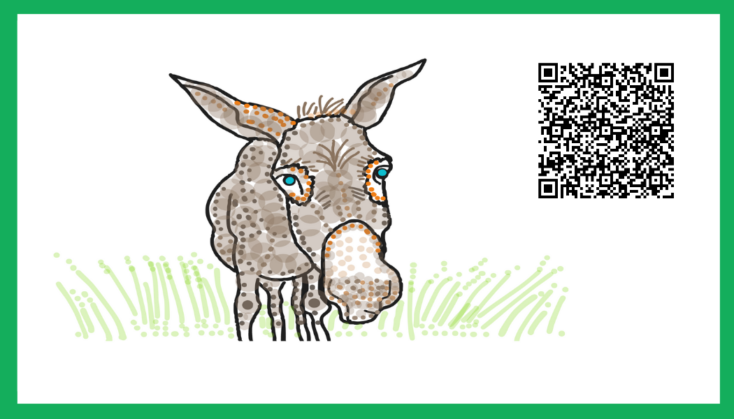 A cartoon of a donkey Description automatically
generated
