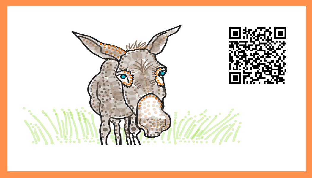 A cartoon of a donkey Description automatically
generated
