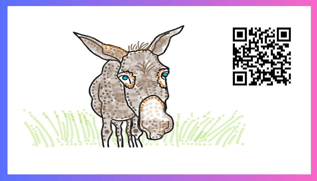 A cartoon of a donkey Description automatically
generated