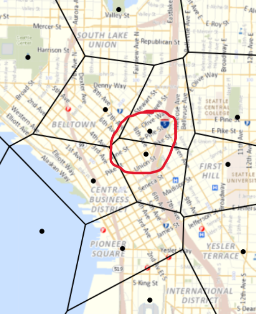 A map with a red circle Description automatically
generated