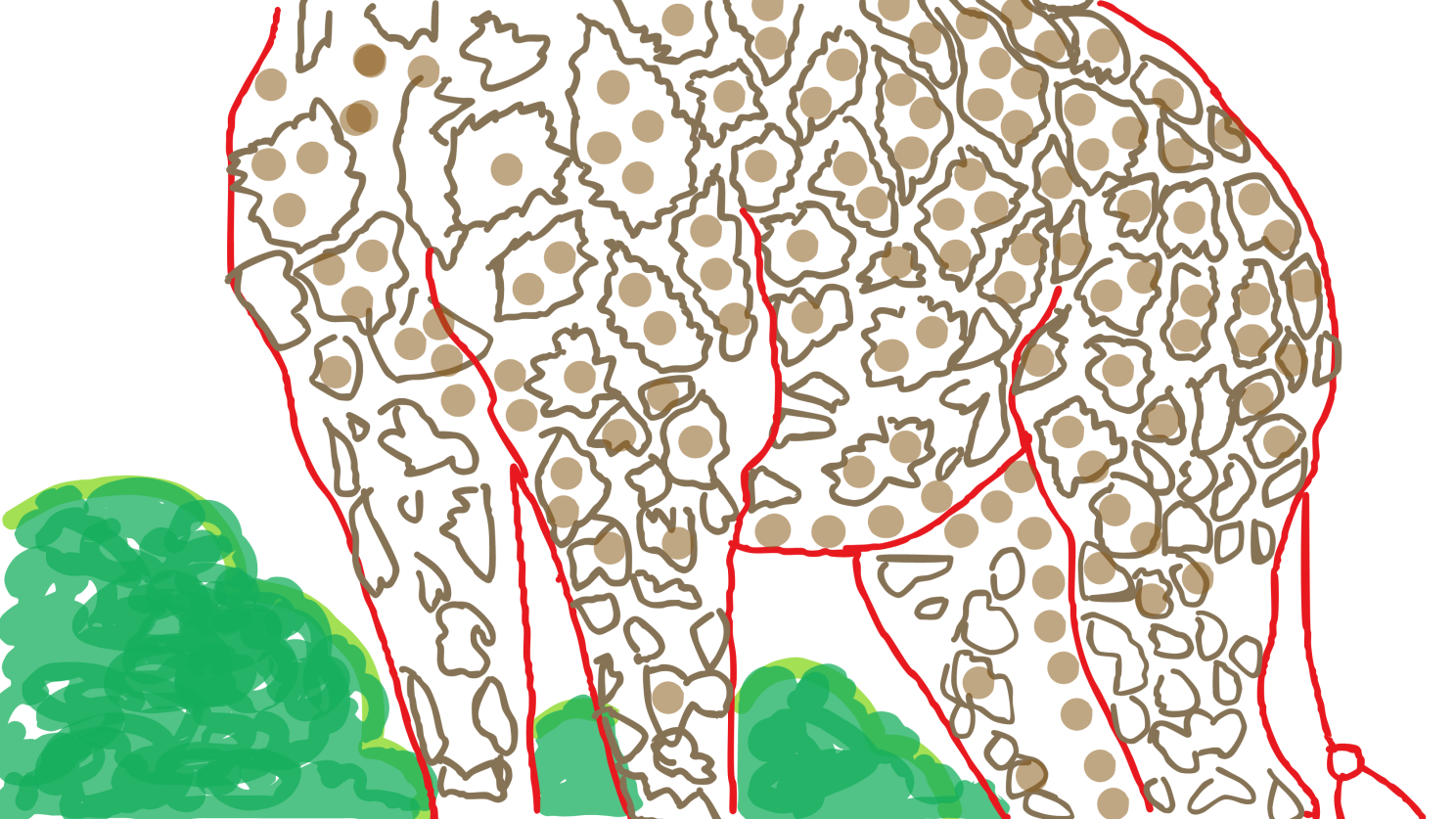 A drawing of a giraffe Description automatically
generated